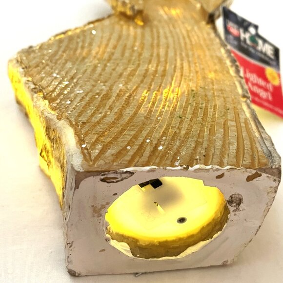 Lighted Angel Figurine White Birch Wood Glitter 9" x 4" Table Top Decoration - Picture 4 of 8